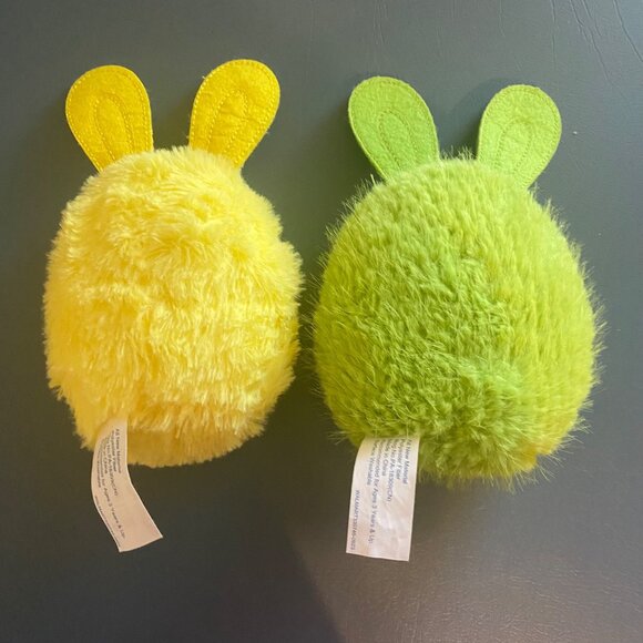 Walmart Plush Bunny Toys Soft Easter Bunny Dolls Lot of 2 Yellow Green 7.5" - Picture 4 of 9